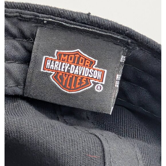 Harley-Davidson Motorcycles Hat Strap Back Cap Classic Black Orange Logo Chopper - Picture 5 of 6
